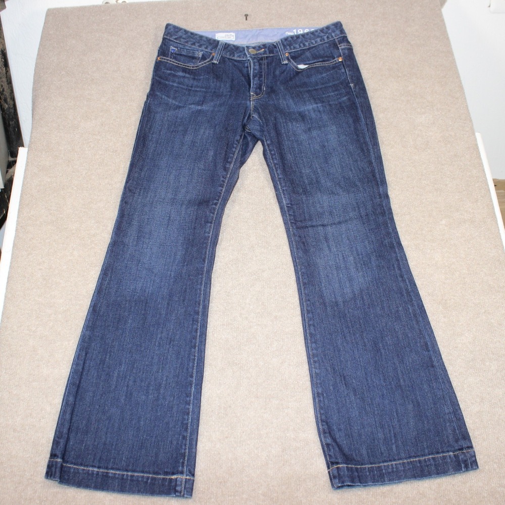 Gap 1969 Long & Lean Dark Wash Flare Jeans Womens 28/6a Stretch Denim